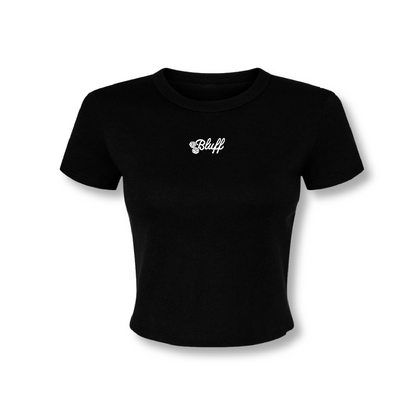 Womens Baby Tee - Black Bluff Dice Essentials